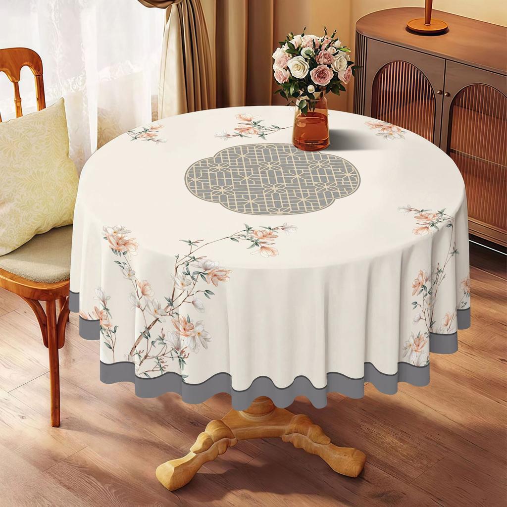1PC New Simple Style Round Table Cloth Waterproof Oil-proof Anti-scalding Wash-Free PVC Table Cloth Scratch-resistant Durable
