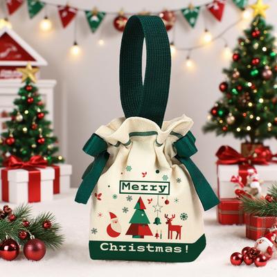 Christmas Creative Hand Gift Bag Christmas Eve Apple Packaging Bag Christmas Gift Bag Handheld Candy Canvas Bag