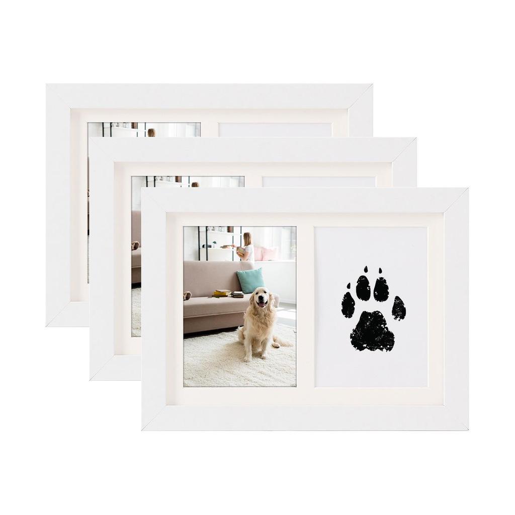 Exkluzivní pamětní rámeček s otiskem tlapky pro kočky a psy - DIY ozdoba/fotorámeček s otiskem dětské ručičky a nožičky, k vystavení nebo zavěšení