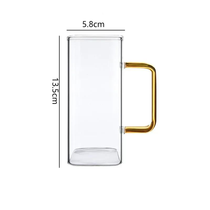 380ml/260ml/375ml Wheat Beer Glass Classic Craft Beer Glass with Handle Bar Large Capacity Beverage Cup Transparent Water Bottle