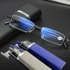 Fashion Metal Anti Blue Light Reading Glasses for Women Men with Case Diopter To +4 0 Business Eyewear