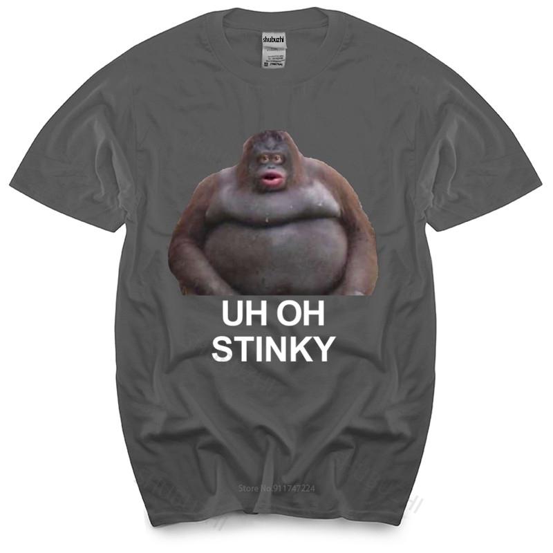 Uh Oh Stinky Poop Dank Memes Le Monke T Shirt Summer Fashion Tshirt Men Cotton Tops Euro Size Boys Gifts