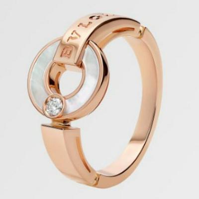 Anello Baojia High-End in Argento 925 con Moneta, Madreperla, Agata, Calcedonio Reversibile, Design Torta Rotonda con Diamanti Pieni.