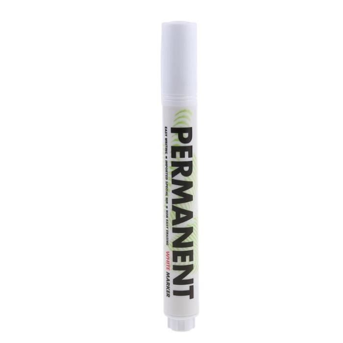 Stylo marqueur - Q6PA7HH802138 - Blanc - Encre permanente étanche - Pointe 3mm