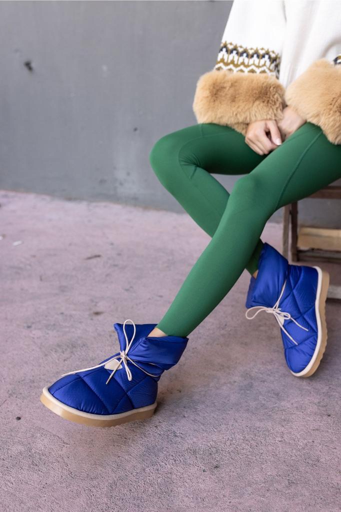 Women Modern Stylish Fashion Boots Milena Green Parsut Fabric Boots
