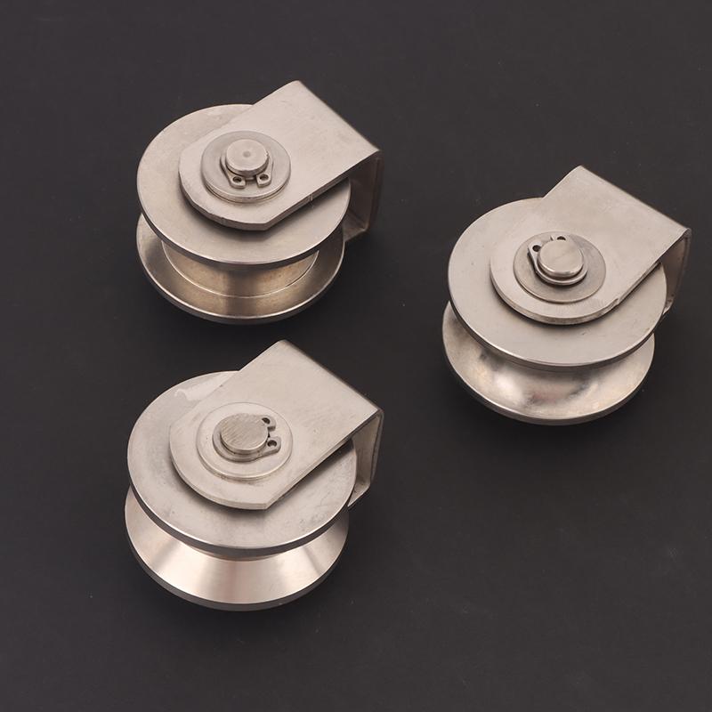 1 Piece U/V/H Shape Shower Door Pulley 201 Stainless Steel Sliding Door Roller Wheel Pulley With Bearing Furniture Accessories