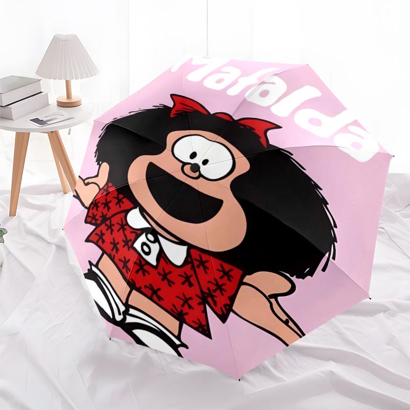 1pc Mafalda2 Umbrella, Sun Protection, And UV Shielding. It Has Eight Sturdy Ribs for Outdoor Use And Perfect Gift