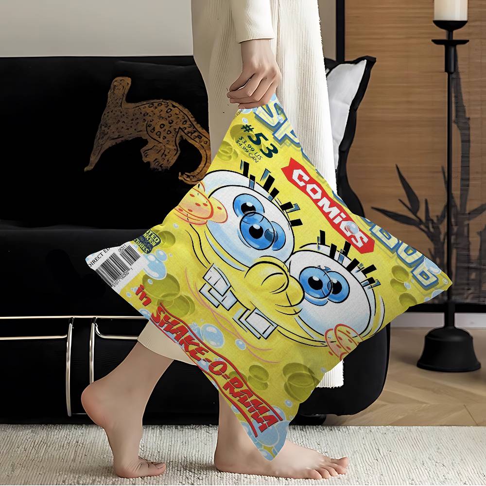 S-Sponge B-Bob Anime Pillow Cover For Bedroom Room And Living Room Sofa Decorative Cushion Cover
