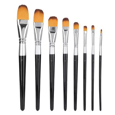 8-teiliges Künstler-Pinsel-Set aus Nylonhaar für Öl-, Acryl- und Aquarellmalerei
