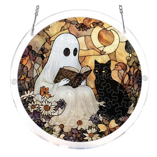 Halloween Acrylic Jigsaw Puzzle Suncatcher Stained Glass Style DIY Sun Catcher