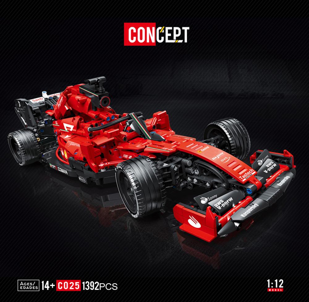 Non-Toxic Technical Creative Formula Racing Car Moc Building Blocks Kit Multicolor Desktop Display Collectible Gift Adults Kids Holiday