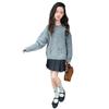 2025 Girls' Fashion: Round Neck Wool Sweater for Autumn/Winter - Medium & Large Children's Knitted Style