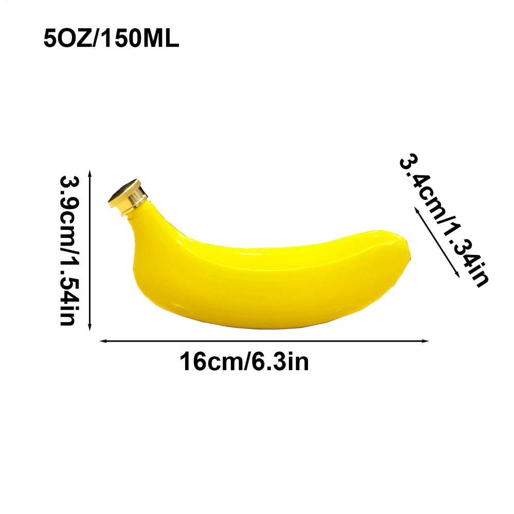 

5oz Banana Hip Flask 304 Stainless Steel Flask with Funnel Leak Proof Portable Drink Containers Hip Flask For Whiskey Vodka жёлтый