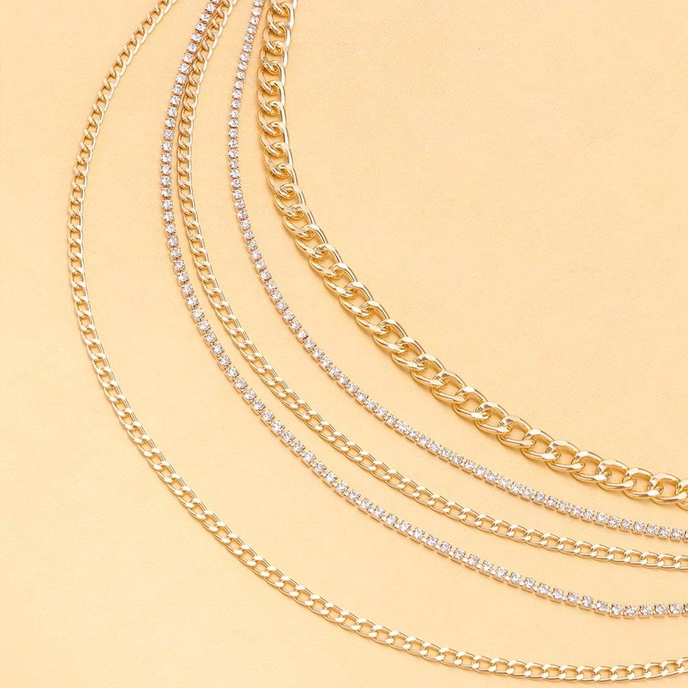 European and American Jewelry Hip-hop Trend Style Multi-layer Fringed Diamond Chain Waist Chain Retro Sexy Body Chain Female