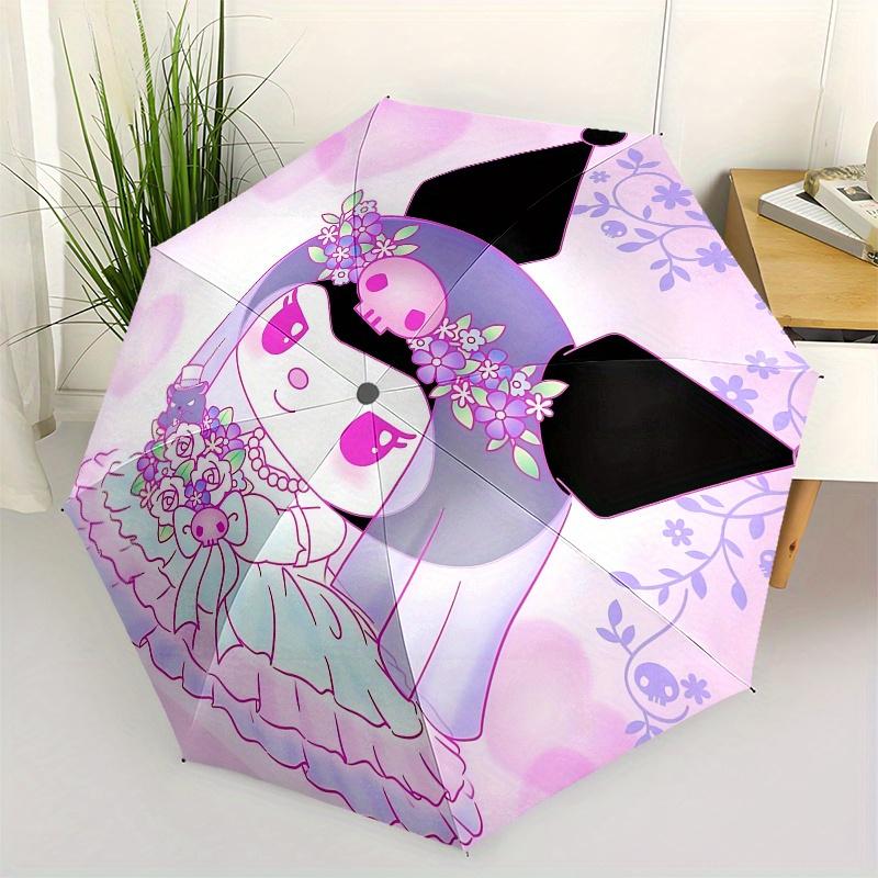

Kuromi Automatic Opening and Closing Parasol Compact Travel Umbrella with 8 Ribs for Women and Men Ideal Birthday/Christmas Gift, Outdoor Ac