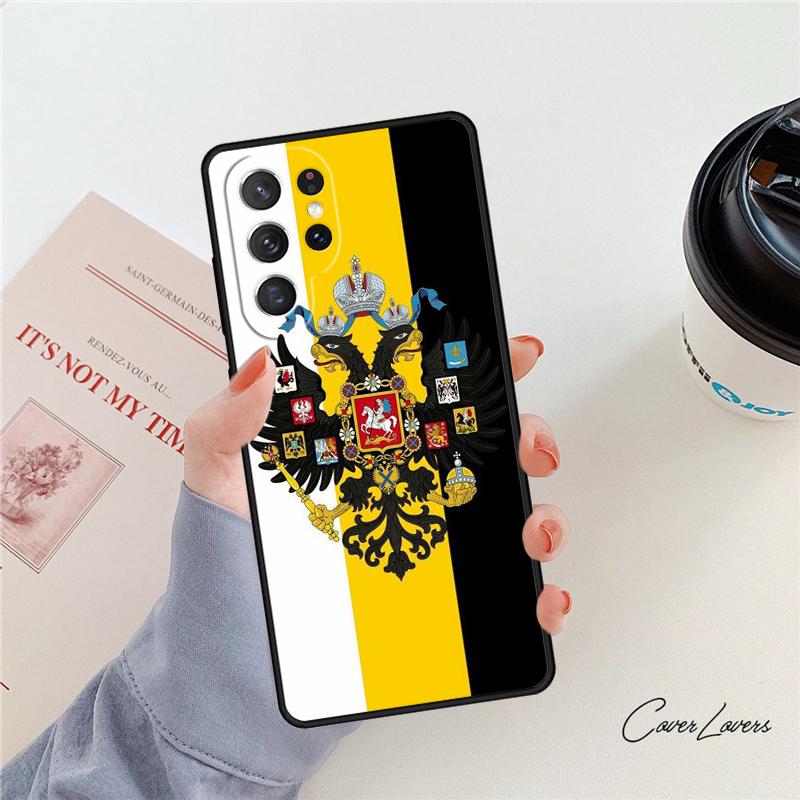 Russia Flag Coat Of Arms Phone Case For Samsung Galaxy S24 S25 S23 S22 Ultra Note 10 20 Plus S20 S21 FE Cover