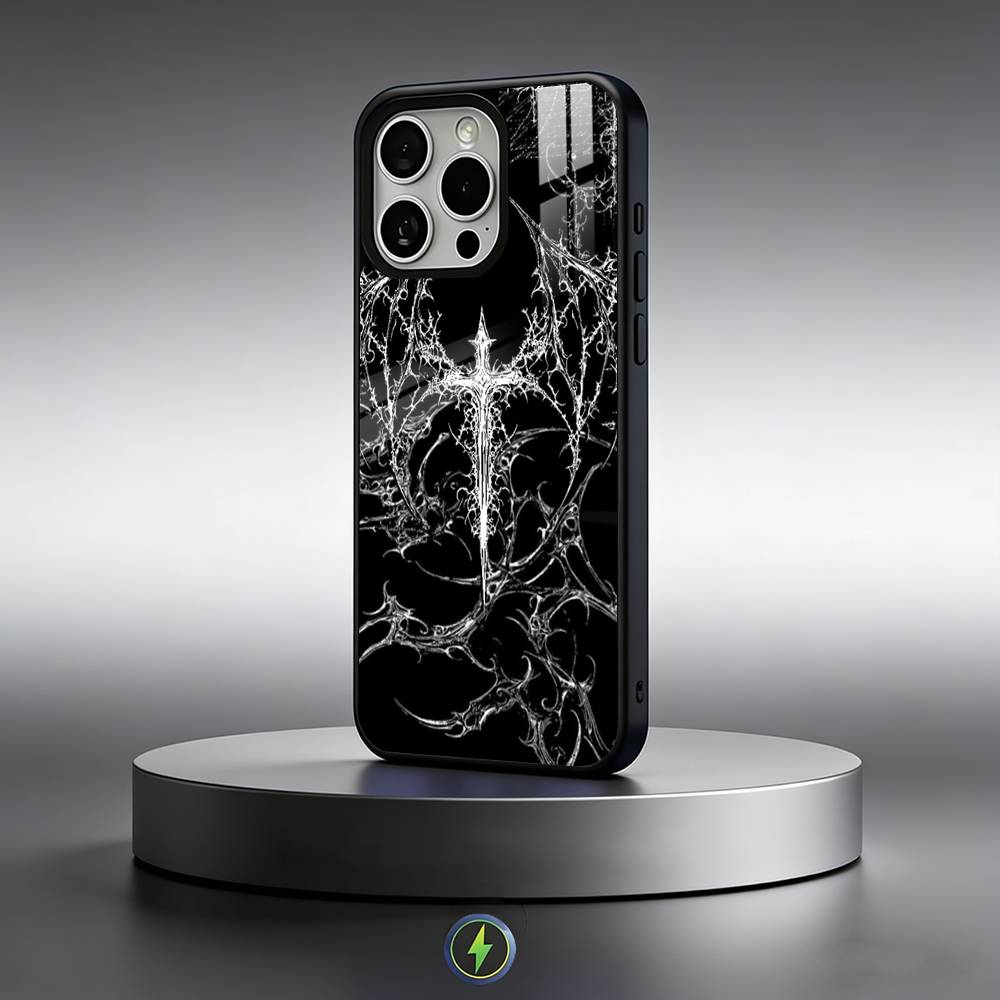G-Gothic Cyber Sigil Cross Phone Case For iPhone17,16,15,14,13,12,11 Plus,Pro Max Magnetic For Magsafe Wireless Charging
