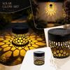 Outdoor Solar Garden Wall Light Decorative Lantern Metal Frame Solar Powered LED Light for Patio Pathway Yard Fence