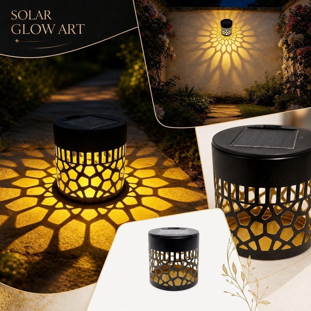 Outdoor Solar Garden Wall Light Decorative Lantern Metal Frame Solar Powered LED Light for Patio Pathway Yard Fence
