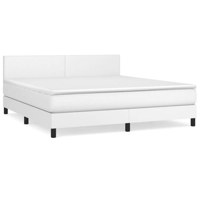 Maison Exclusive - Sommier à lattes de lit avec matelas Blanc 180x200cm Similicuir
