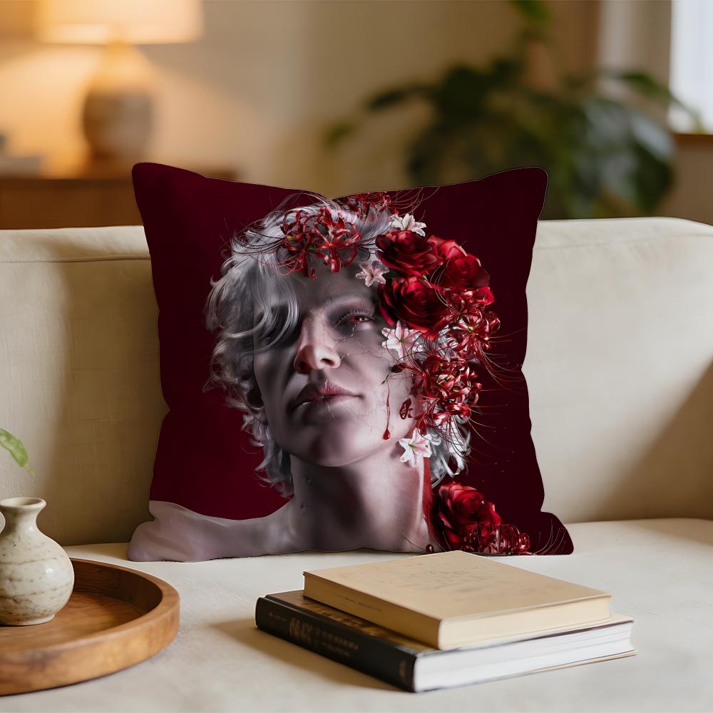 Baldurs Gate 3 Astarion Cushion Cover Short Plush Pillowcase for Bed Sofa Carwashable
