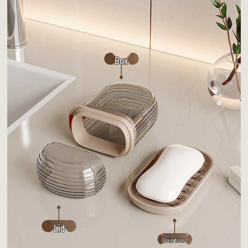 2025 Luxusní cestovní mýdlenka - Uzavíratelná, odvodňovací držák na mýdlo s víkem pro služební cesty