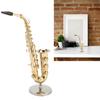 Mini Alto Saxophone Ornament Decoration Handmade Miniature Saxophone with Stand Tiny Alto Saxophone Dollhouse 16cm