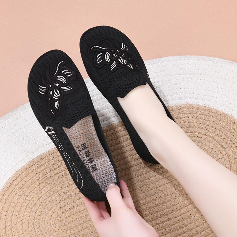 

Flats for Women Breathable Knitted Ballet Flats Slip-On Lightweight Dress Shoes Comfortable Round Toe for Work Walking Office Work Shoes for Women 35 чорний