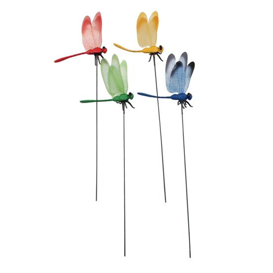 25Pcs Fake Dragonfly Garden Stake Decoration Indoor Outdoor Yard Lawn Patio Artificial Dragonfly Stake Planter Pot 3D Simulation Dragonfly Ornament