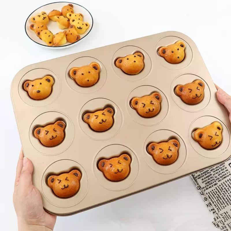 4/6/9/12 Even Bear Mold Baking Mold Pan Non-Stick Diy Cute Candy Cake Mold Tool Decoration Biscuit Candy Mold Baking Accessories