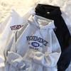 Herbst Winter Neue Mode Buchstaben Print Langarm Hoodie Herren Freizeit Lockerer Schnitt Fleecegefüttert Sweatshirt Oberteil