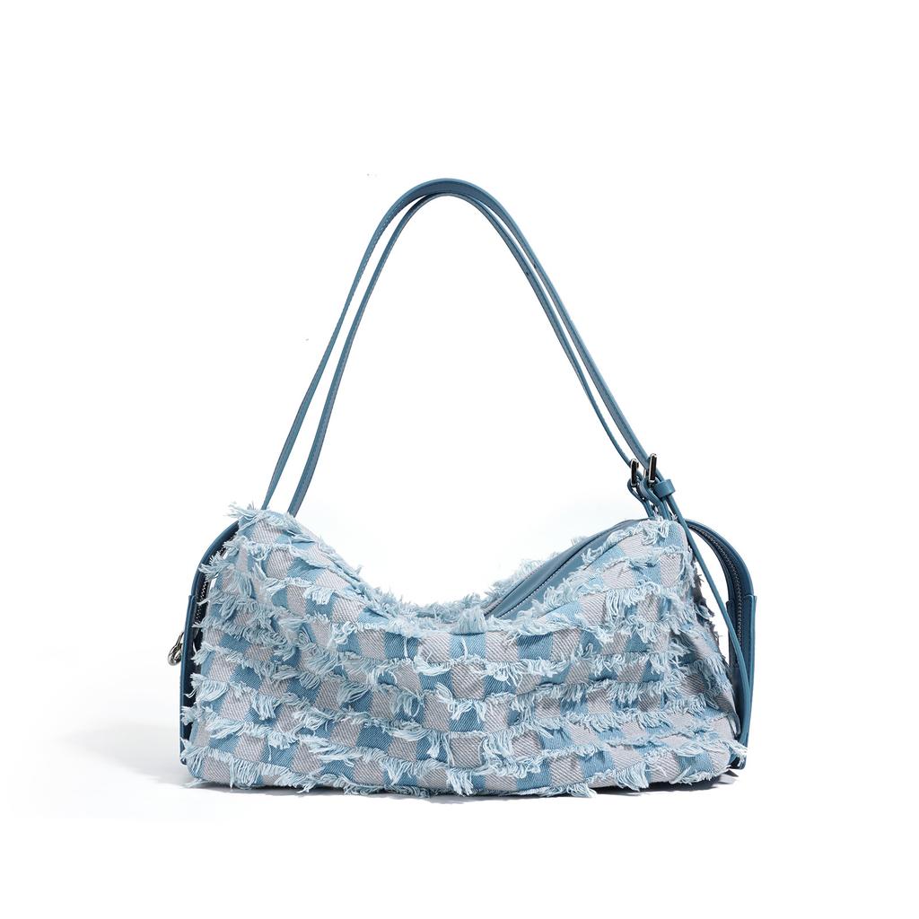 New Denim Series Shoulder Bag Niche Design High-end Handbag Leather Armpits