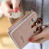 Korean Style Embroidered Zipper Wallet: Cute, Compact Women's Multi-Card Coin Purse