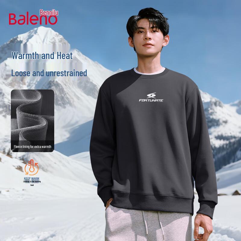 Baleno Men's Winter Heavyweight Fleece Lined Round Neck Sweatshirt