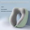 Ergonomisches U-förmiges Nackenkissen mit Aufbewahrung, Memory-Schaum, Abnehmbar, Maschinenwaschbarer Bezug, Komprimierbares Design