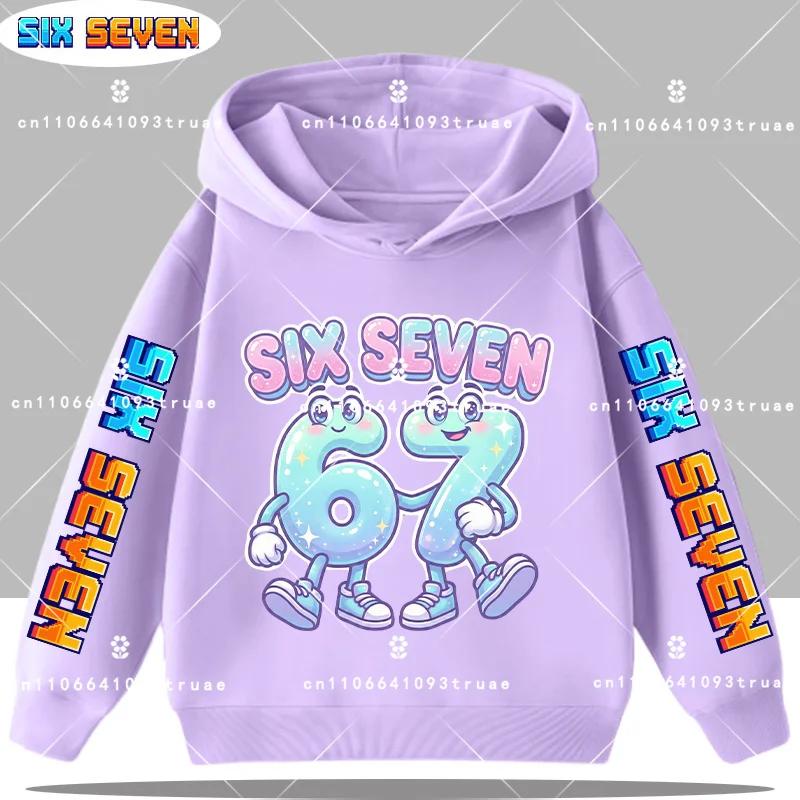 Bruh 67 Six Seven Funny Brainrot Meme Children's Hoodie Boys Girl Hooded Pullover Hiphop Streetwear Soft Casual Warm Sweatshirt