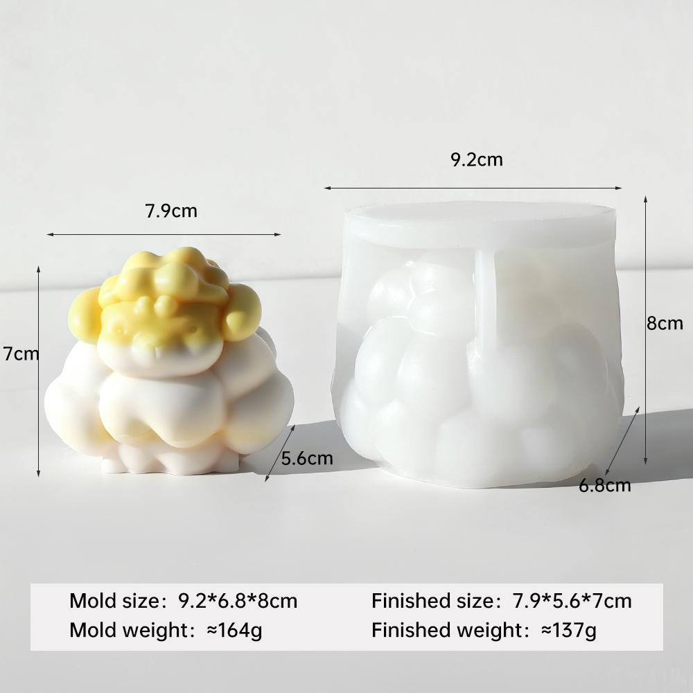 3D Cartoon Sheep Form Silicone Mold DIY Aroma Candle Gypsum Resin Molds Handmade Soap Candle Making Supplies