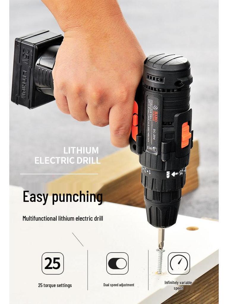 Dobíjecí multifunkční elektrická vrtačka a rázový šroubovák - sada