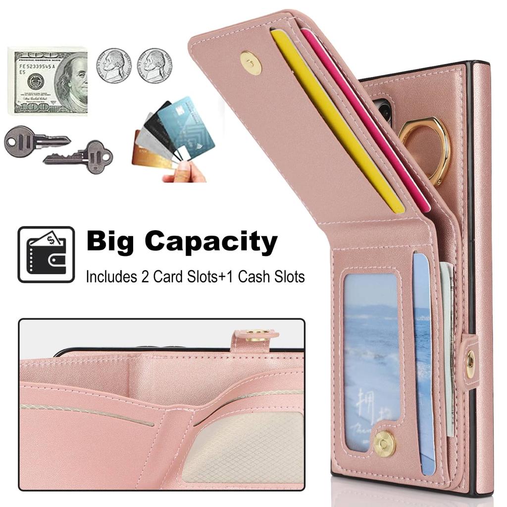 for Samsung Galaxy S24/S23/S22 Ultra/S23 FE/Note 20 Ultra 5G Case with Card Holder,Wallet Case Flip Folio Book PU Leather Cover