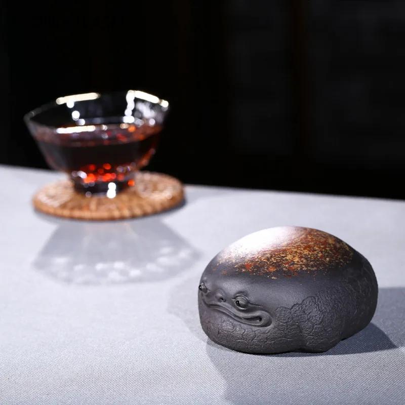 Chinese Yixing Purple Clay Tea Pet Ornaments Handmade Animal Statue Tea Figurine Crafts Sculpture Tea Set Decoration Gifts