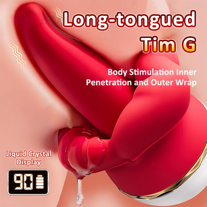 New Powerful Big Mouth Real Tongue Licking Vibrator Female Oral Clitoris Gspot Rose Vibrator Sex Toys Suction with a Long Tongue