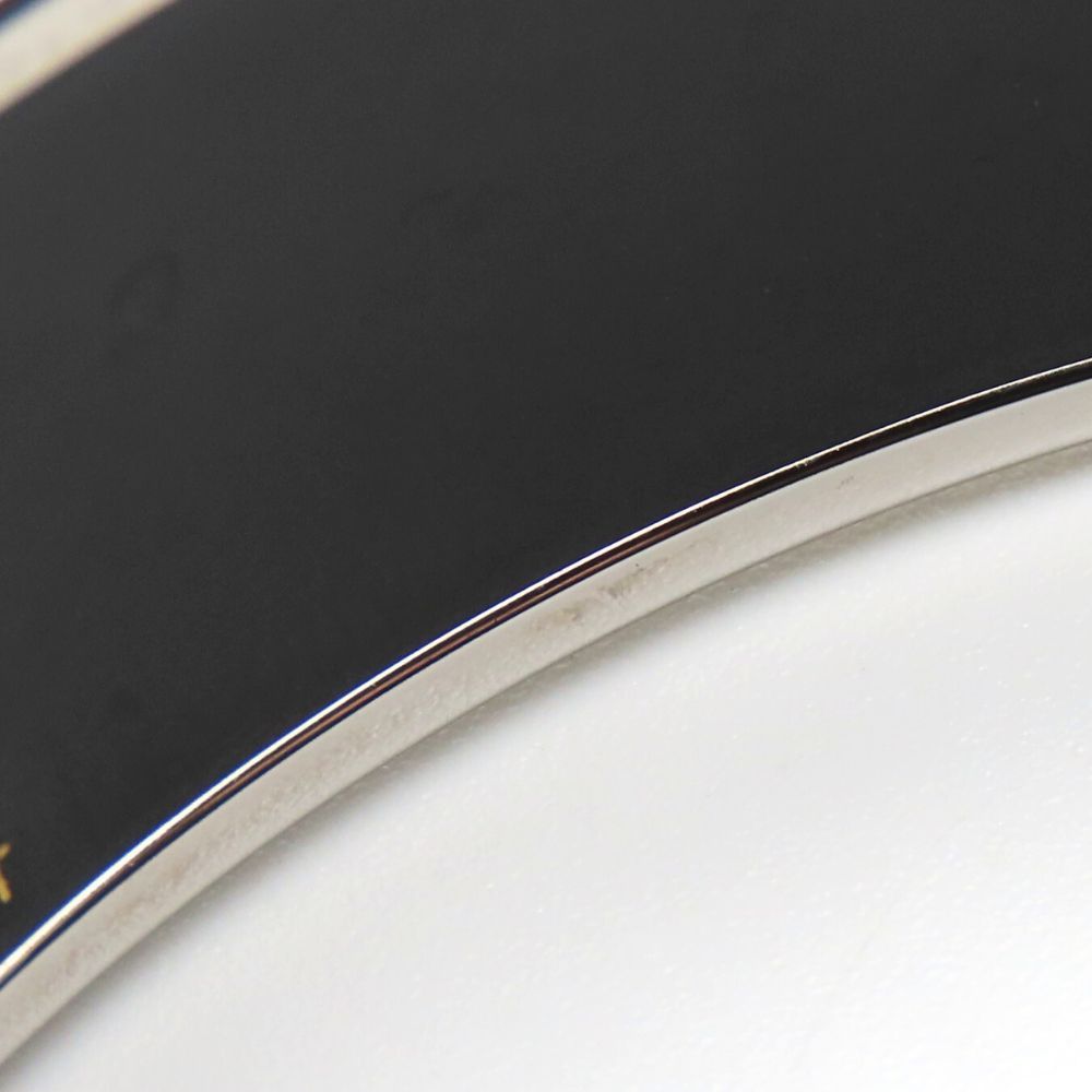 Used HERMES Bangle Emilel GM metal/enamel 38.5g Purple Silver Cloisonne