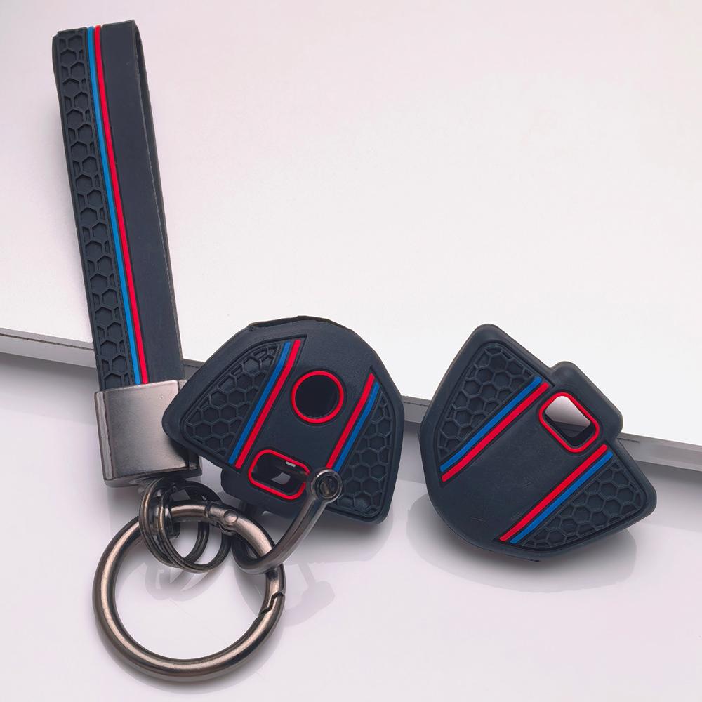 Silicone Key Fob Cover for BMW F650GS F700GS F800GS F800ST K1200R K1200S K1300R K1300S K1600GT K1600GTL R1200GS S1000RR S1000R with Keychain Key Cover