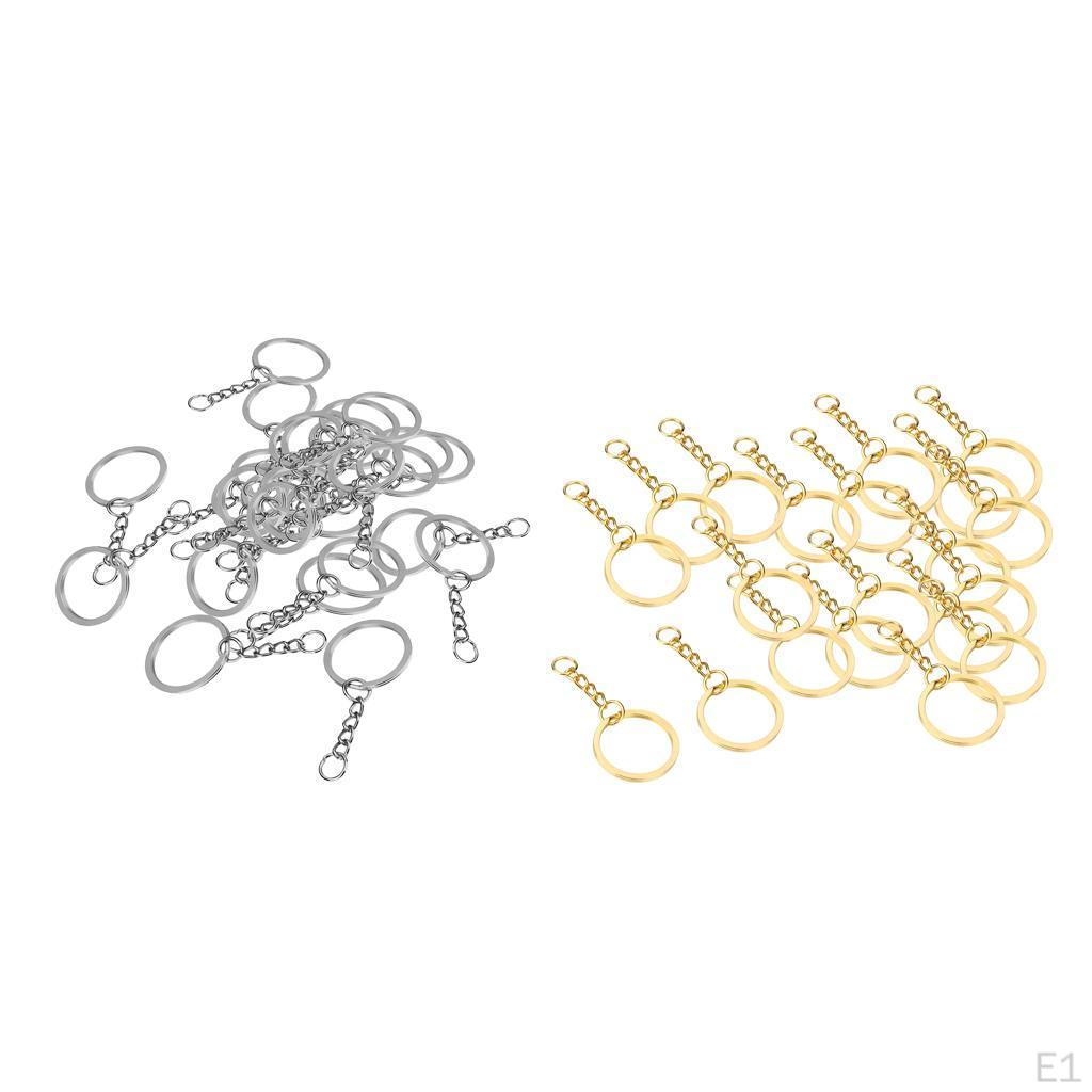 20Pcs Chain with Key Holder 28mm /Golden