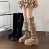 thick-soled long boots women's autumn and winter new thick-heeled long boots knight boots two wear folding fashion boots