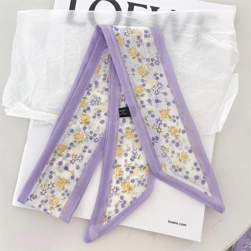 Qiandongge Seidenschal Stirnband Retro Weiblichkeit Gebundener Pferdeschwanz Schleife Band Stirnband Streamer Stirnband Mori Serie