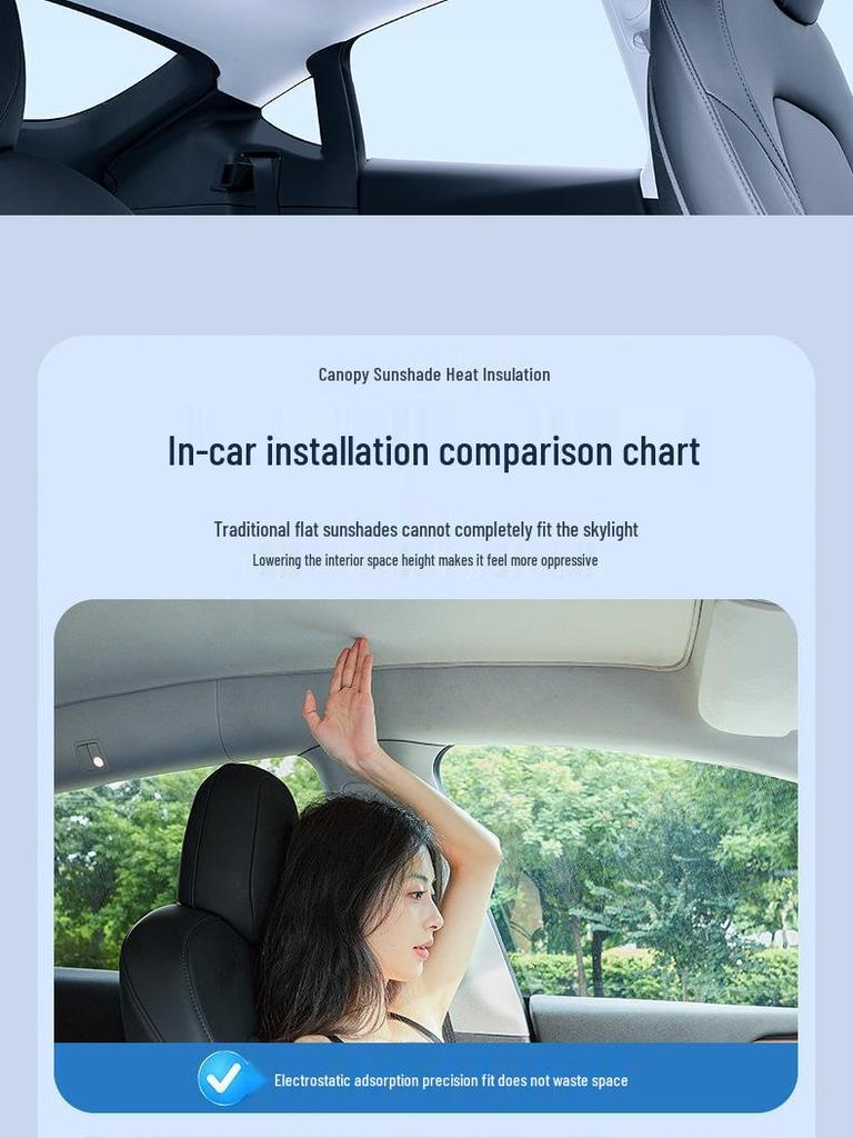 Xiaopeng P7+/G6/G9/m03 Sunshade: Static Suction Panoramic Roof Interior Sun Protection