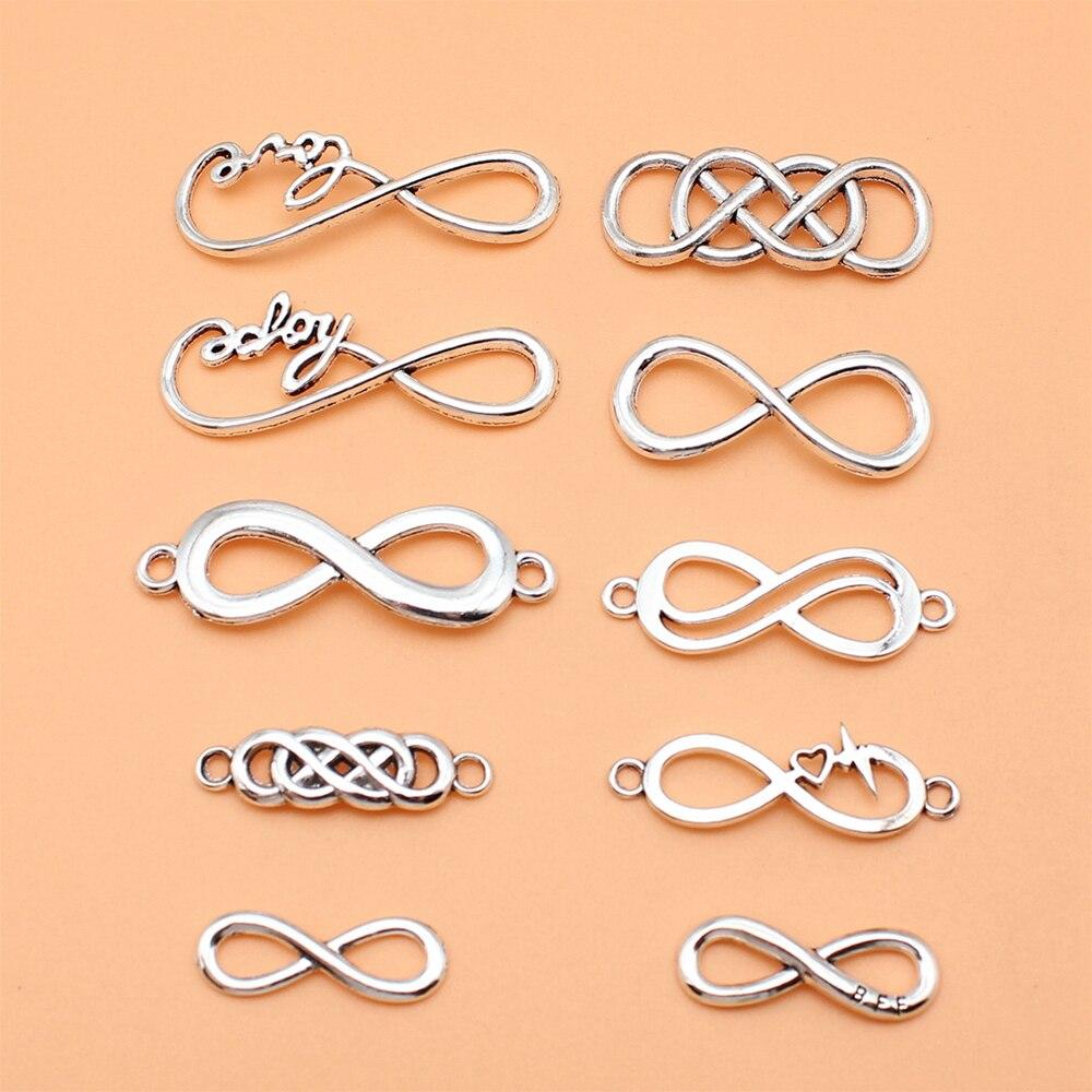 

10 шт./компл. Подвески с символом бесконечности, аксессуары для ювелирных материалов, сделай сам