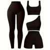 Women's Seamless Yoga Set: High-Elastic Vest and Breathable Sweat-Wicking Gym Tights.