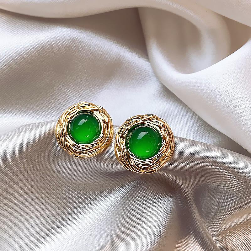 Graceful 925 Silver Needle Stud Earrings - Elegant Court-Style Luxury for Women